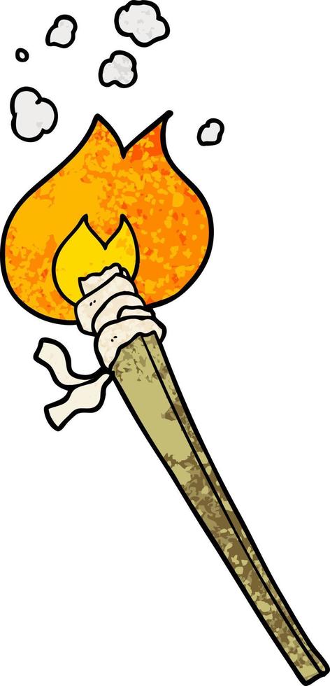 cartoon burning torch vector