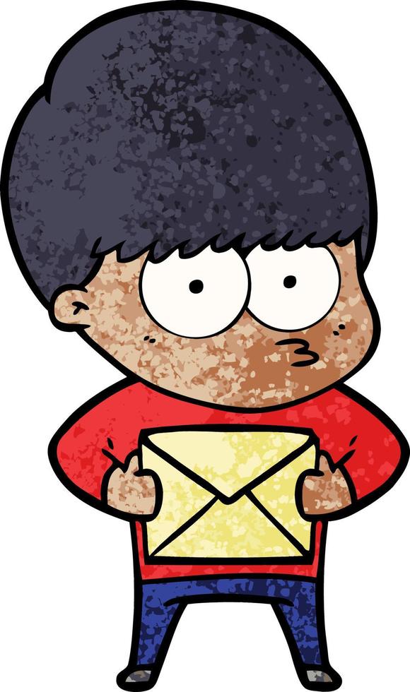 nervous cartoon boy vector