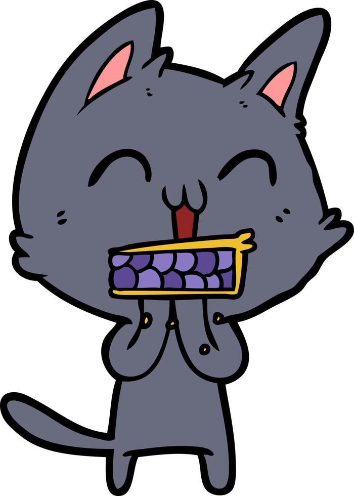 happy cartoon cat vector