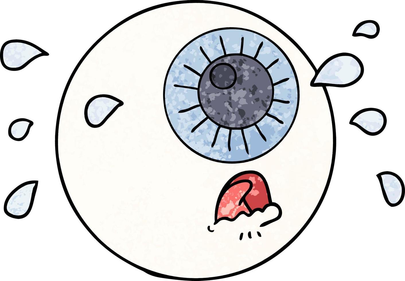 cartoon eyeball crying vector
