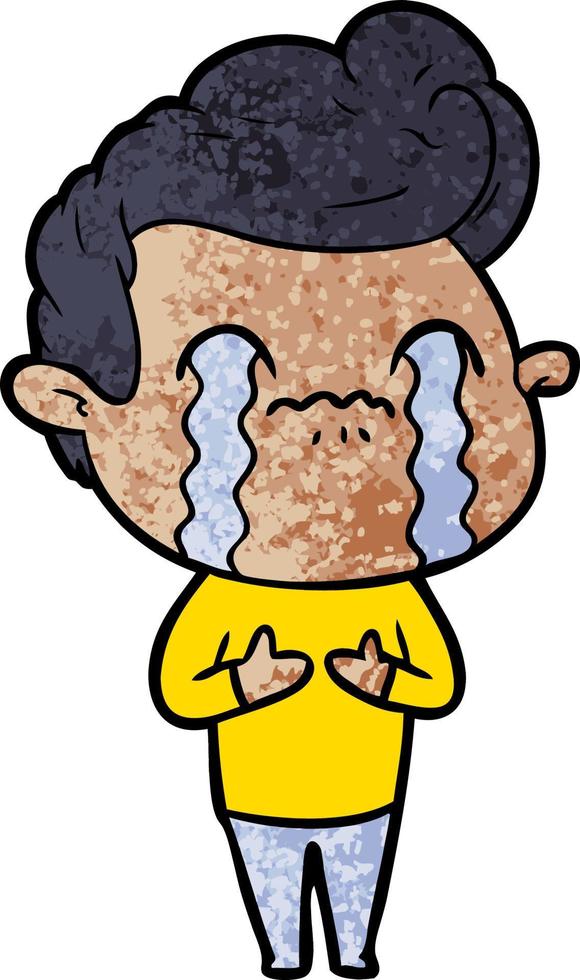 cartoon man crying vector