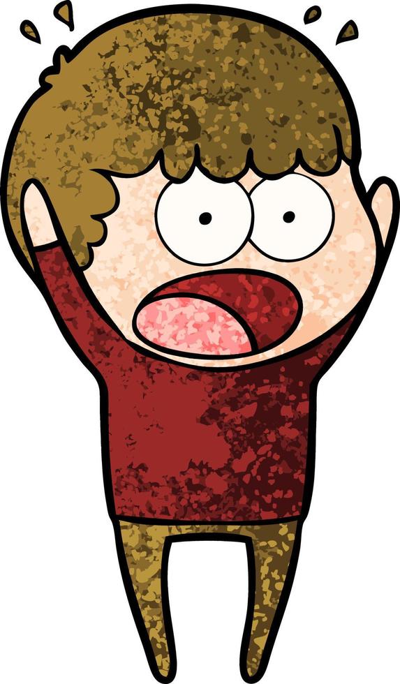 cartoon shocked man vector