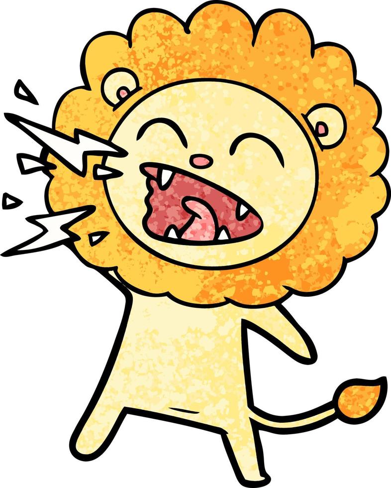 cartoon roaring lion vector