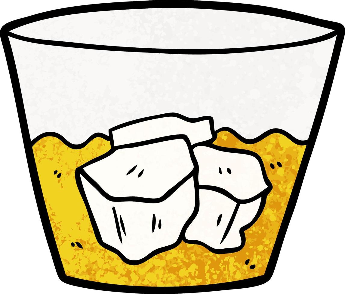 whisky de dibujos animados en vaso vector