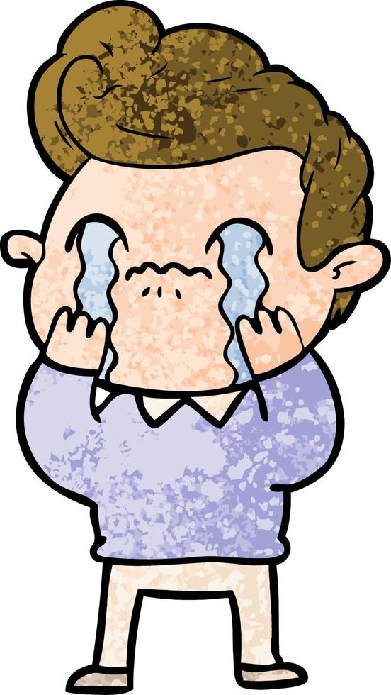 cartoon man crying vector