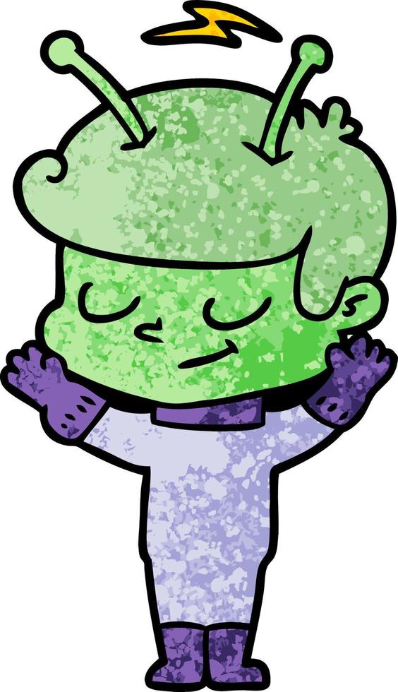 friendly cartoon spaceman vector