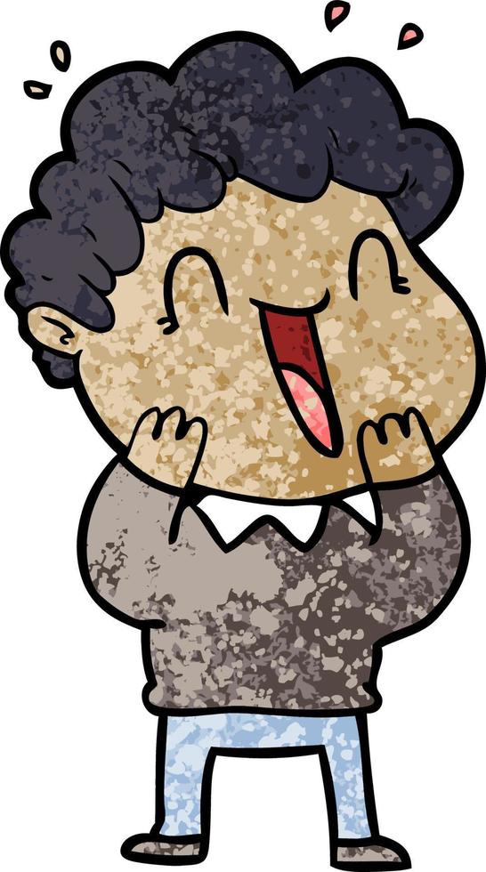 hombre feliz de dibujos animados vector