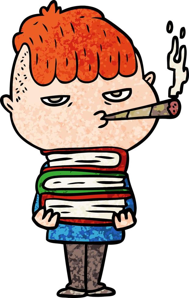 cartoon man smoking vector