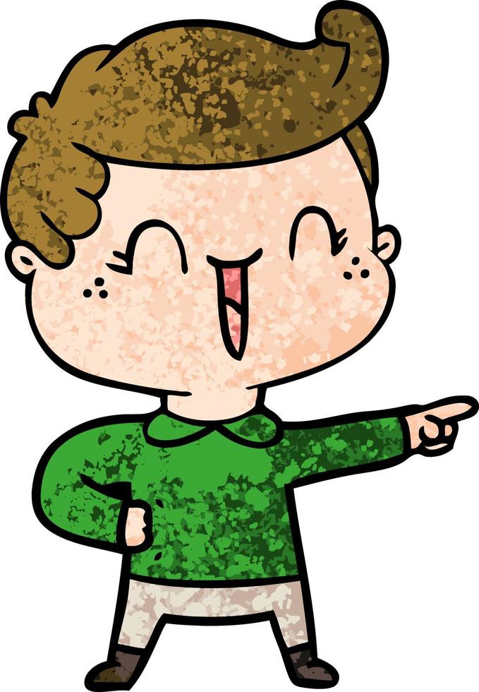 cartoon laughing boy pointing vector