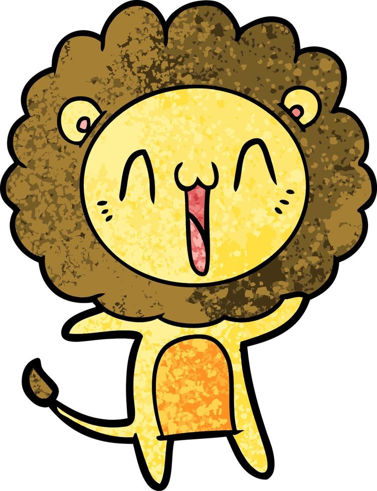 happy cartoon lion vector