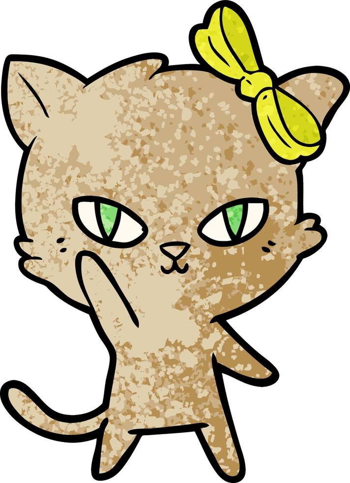 lindo gato de dibujos animados vector