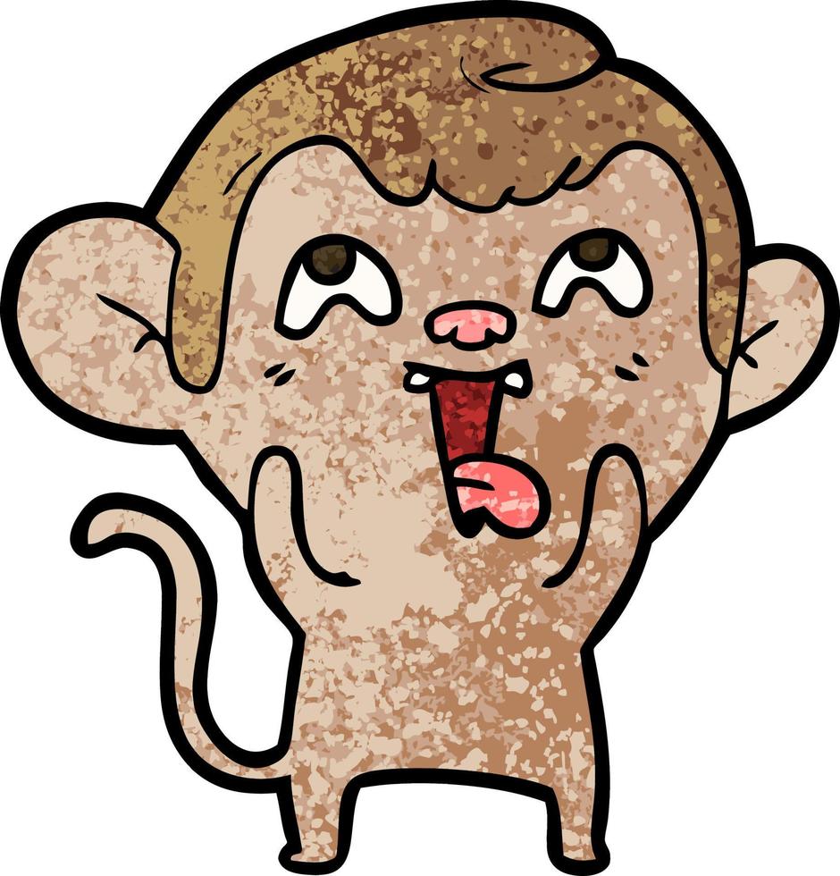 crazy cartoon monkey vector