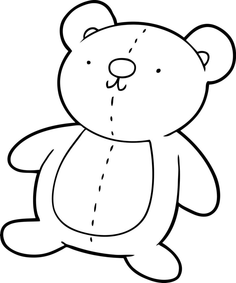 cartoon stuffed toy bear vector