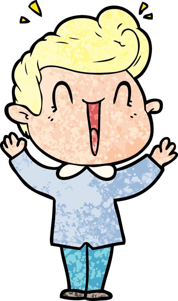cartoon excited man vector