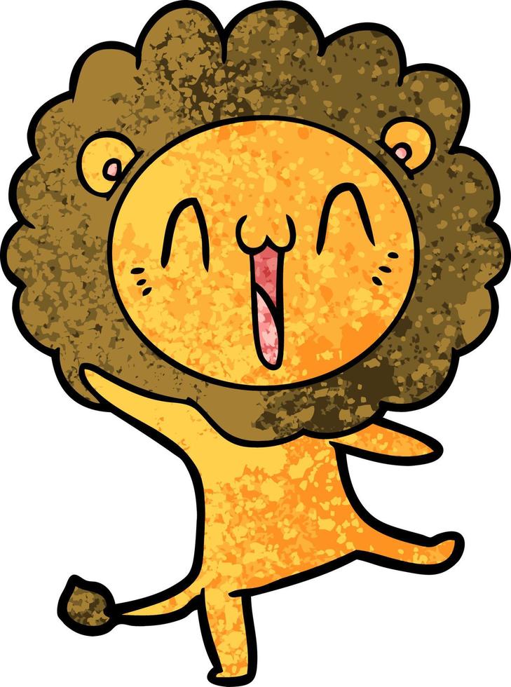 happy cartoon lion vector