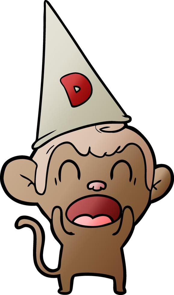 shouting cartoon monkey vector