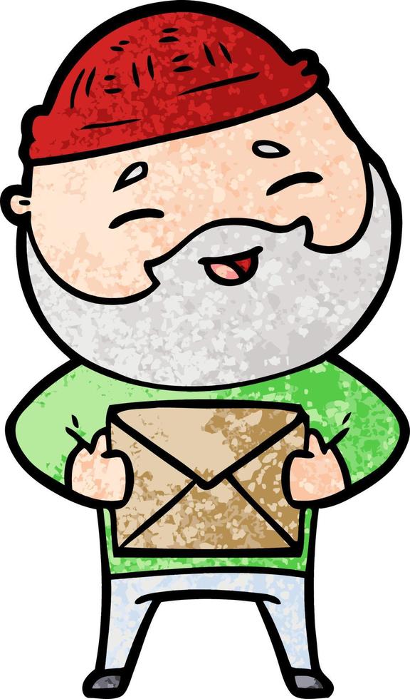 cartoon happy bearded man vector