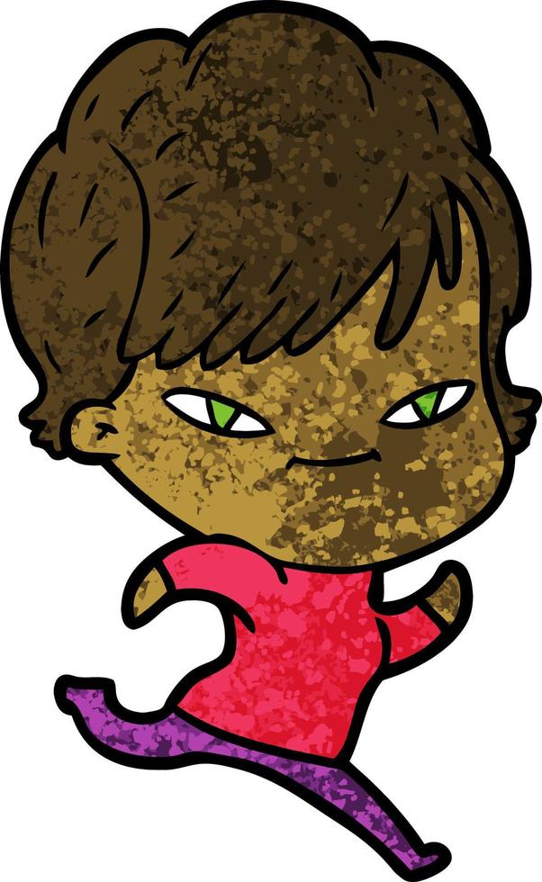 cartoon happy woman vector