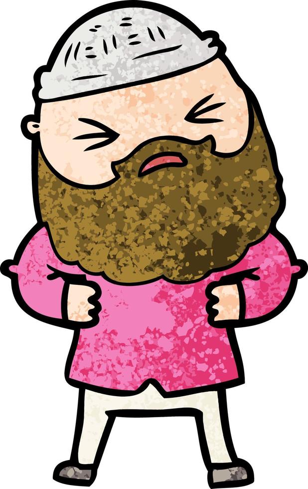 cartoon man with beard vector