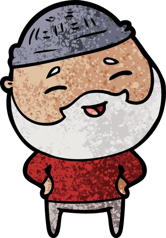 cartoon happy bearded man vector