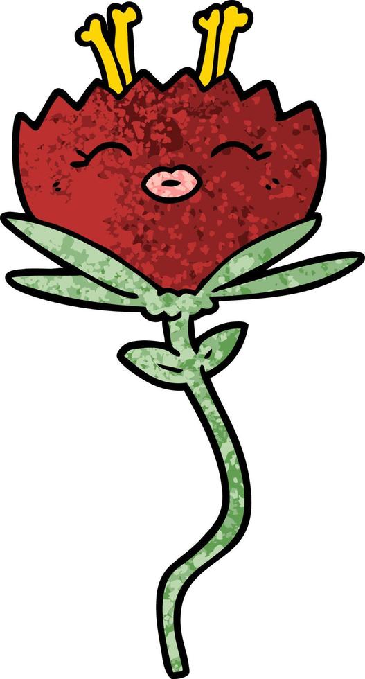 happy cartoon flower vector
