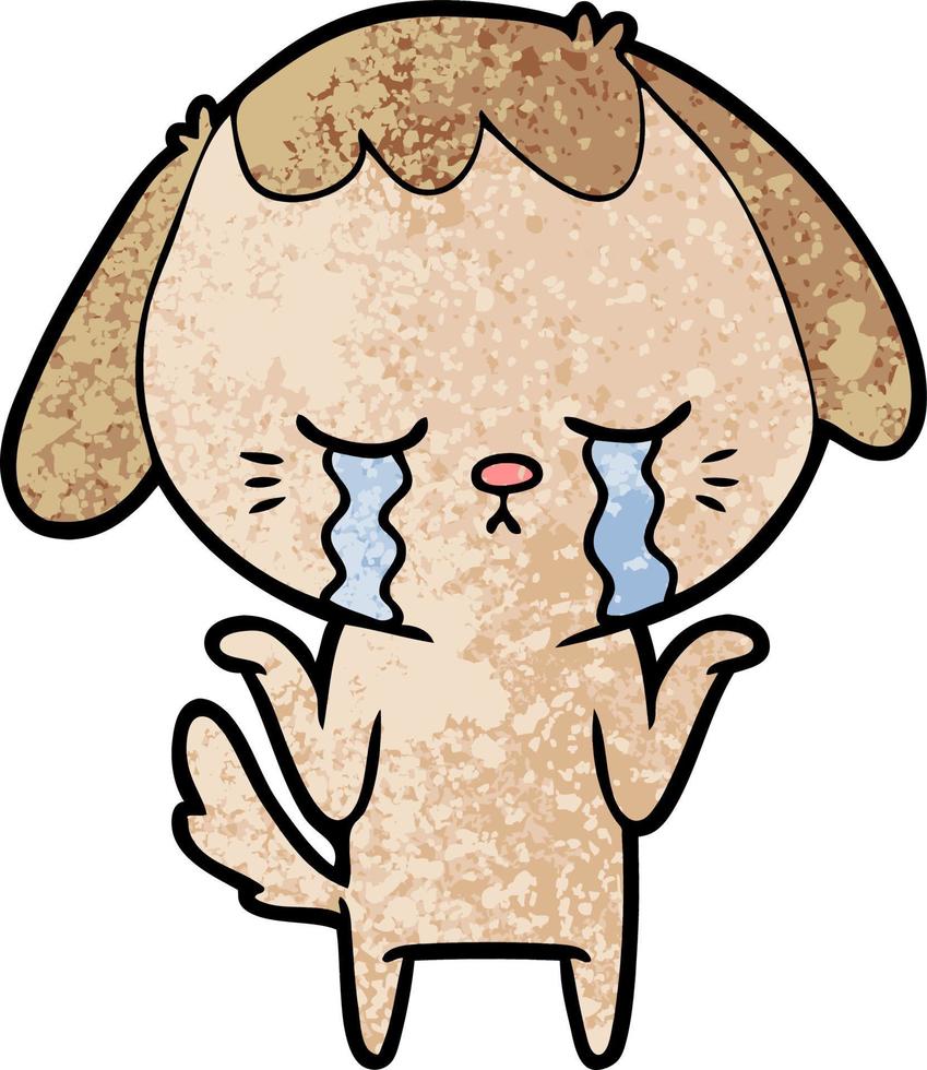 cartoon crying dog vector