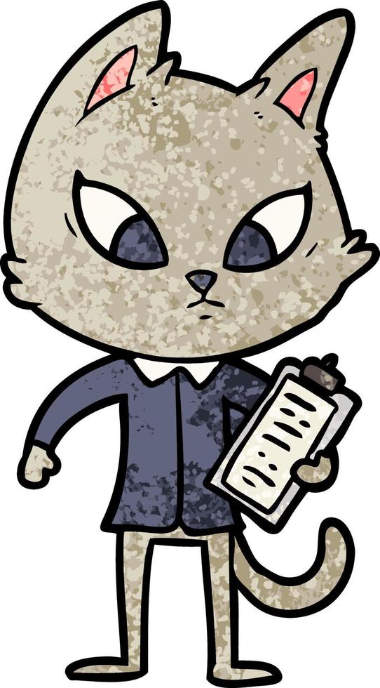 confused cartoon business cat vector