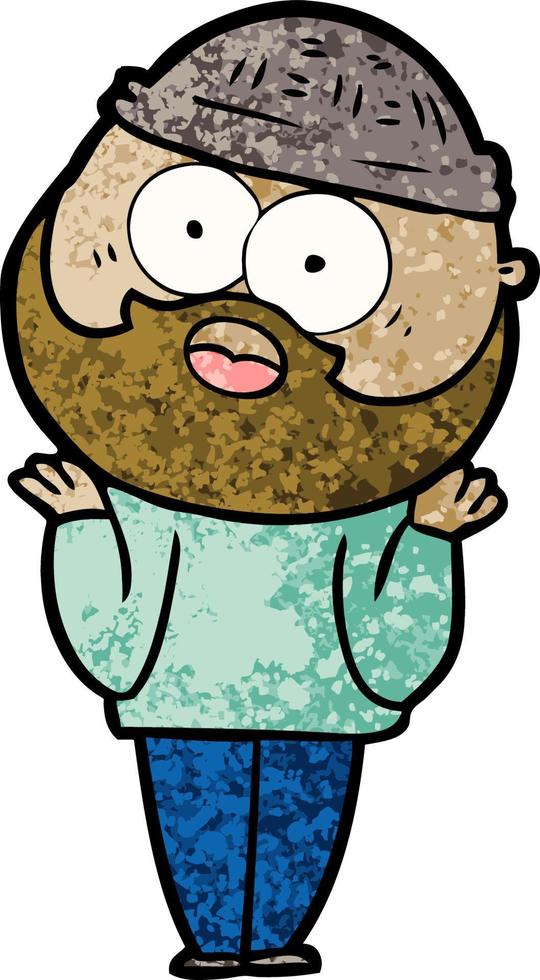 cartoon bearded man vector