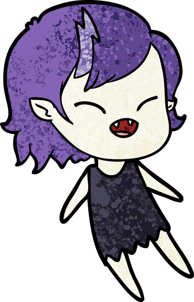 cartoon laughing vampire girl floating vector