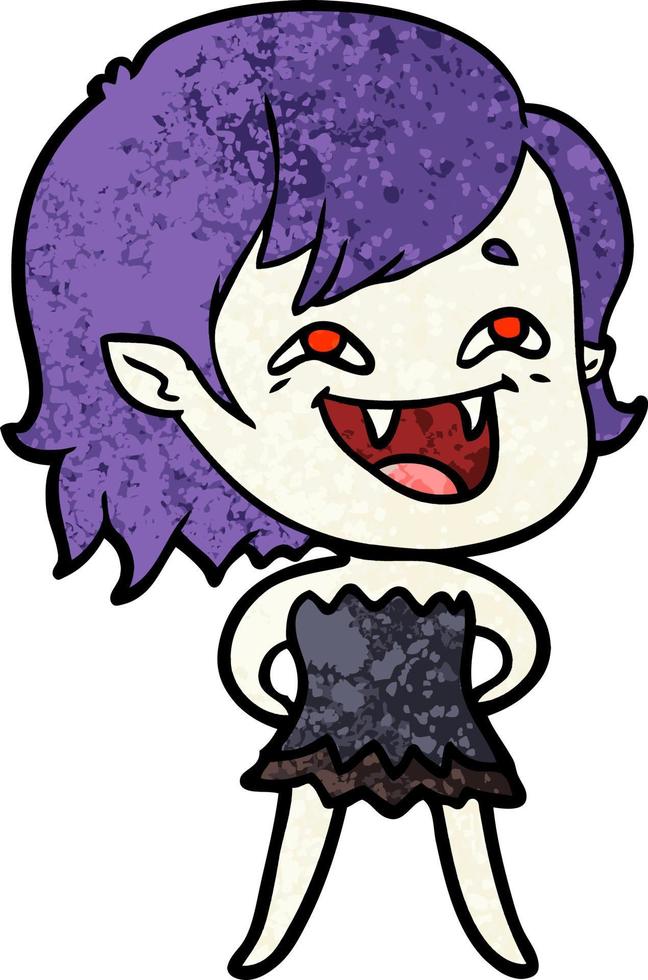 cartoon laughing vampire girl vector