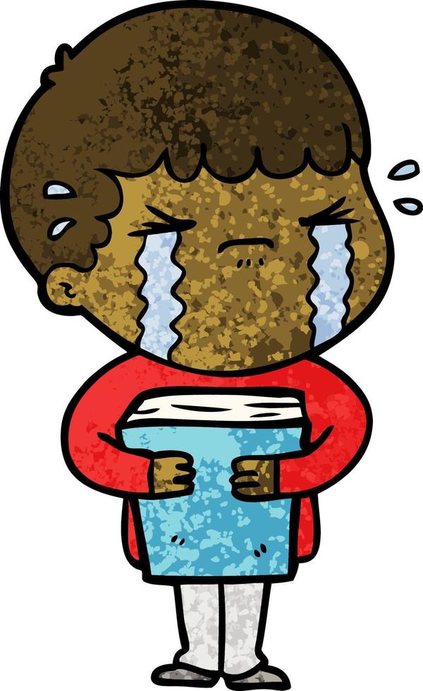 cartoon man crying vector