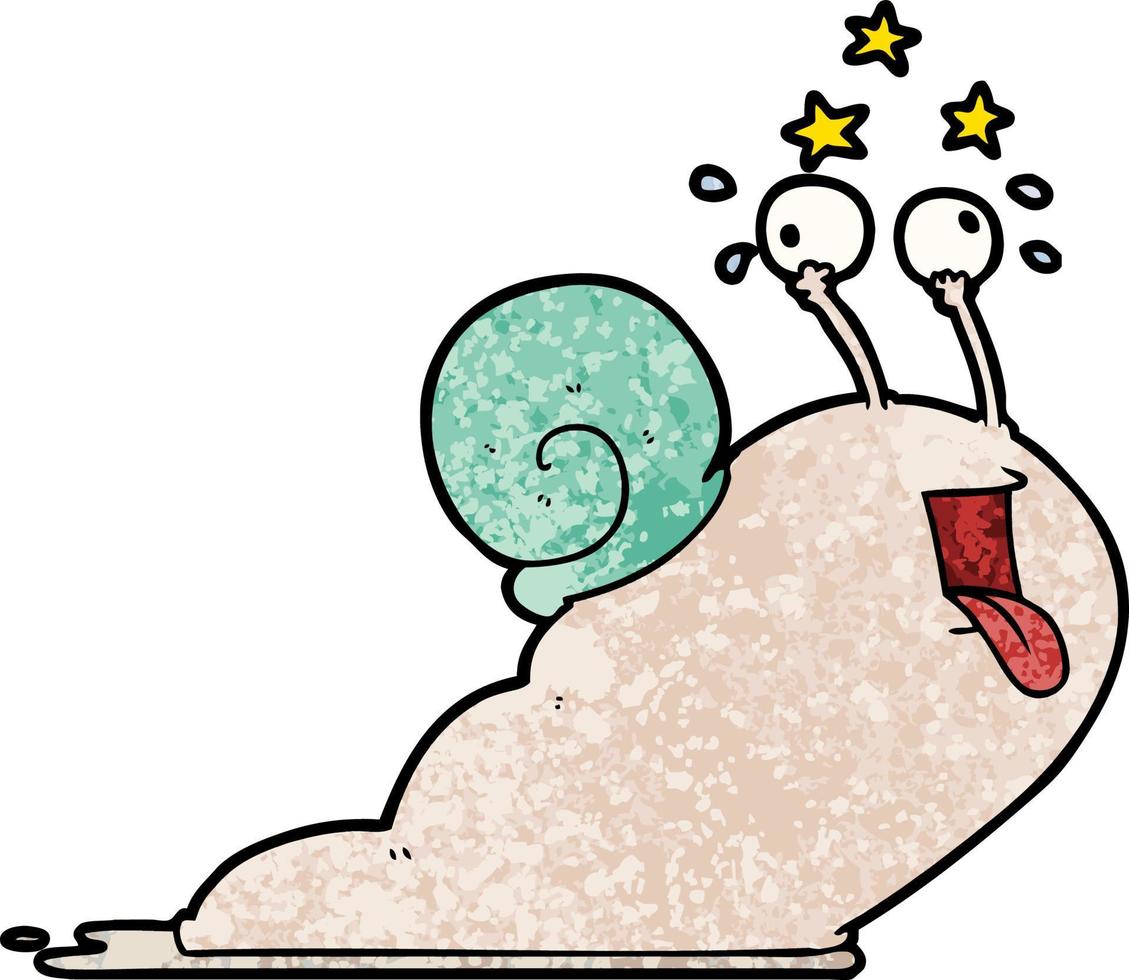 crazy cartoon snail vector