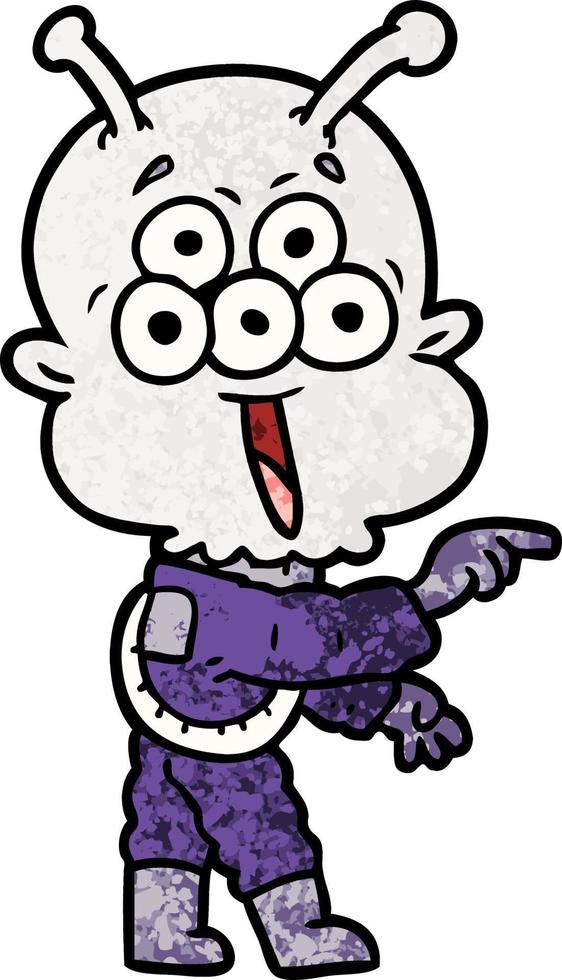 happy cartoon alien vector
