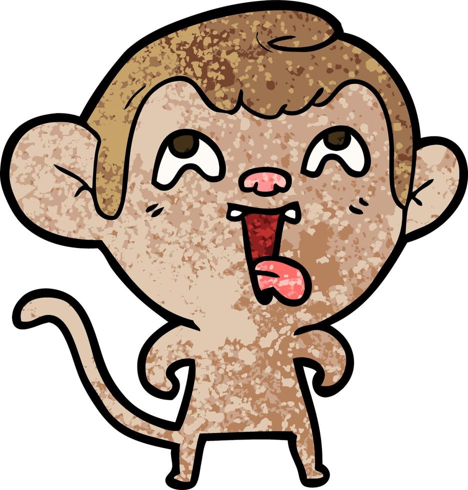 crazy cartoon monkey vector
