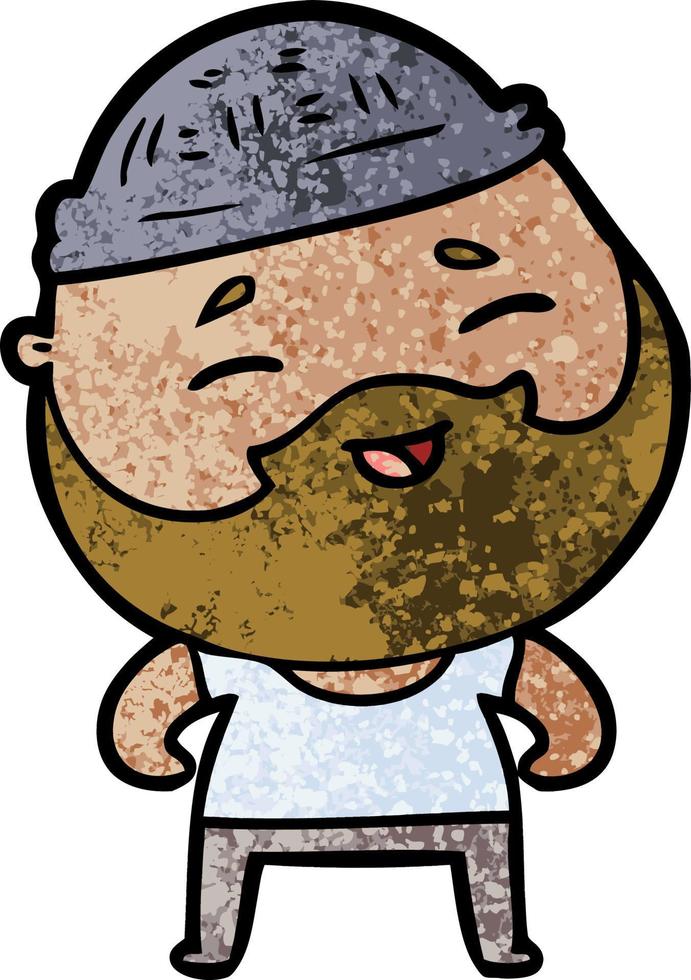 cartoon happy bearded man vector