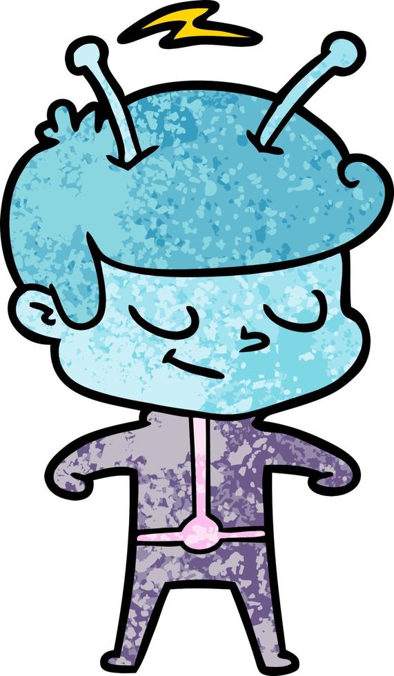 friendly cartoon spaceman vector