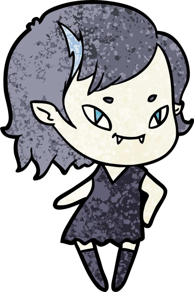 cartoon cool vampire girl vector