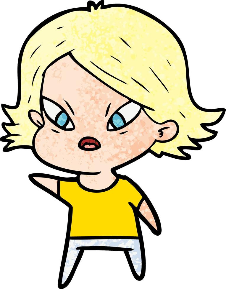 cartoon stressed woman vector