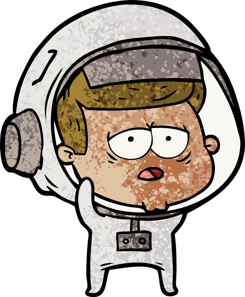 astronauta cansado de dibujos animados vector