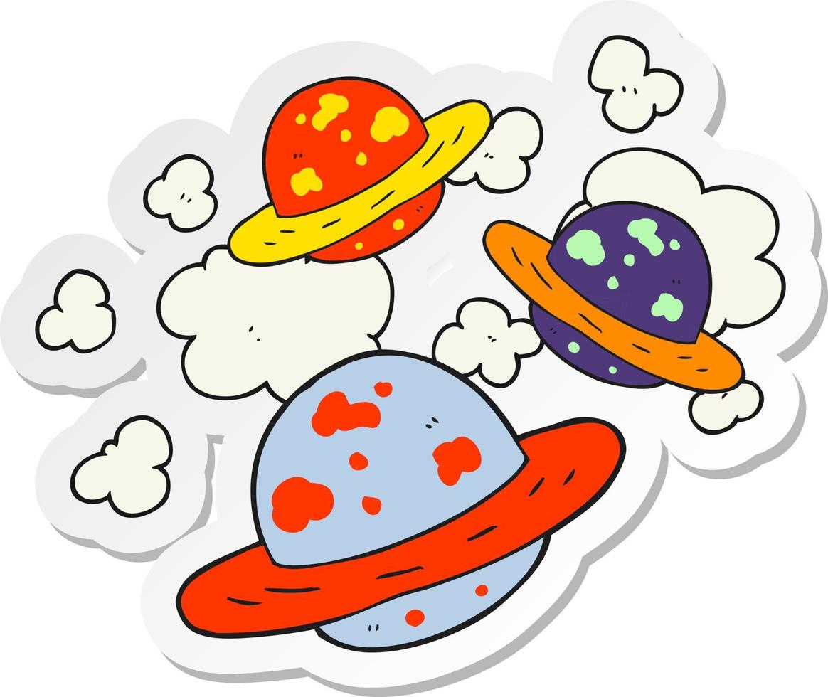 sticker of a cartoon planets vector