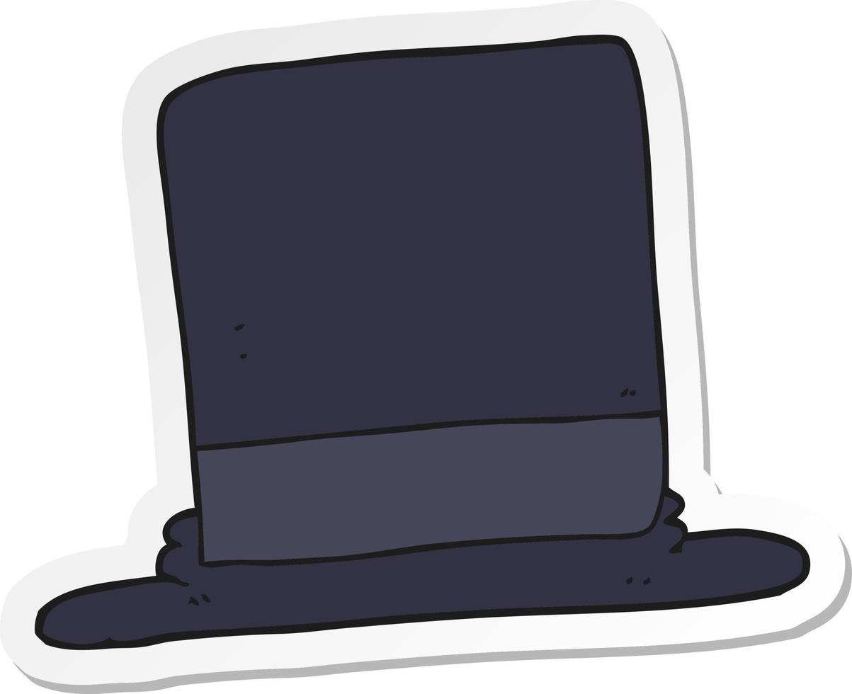 sticker of a cartoon top hat vector