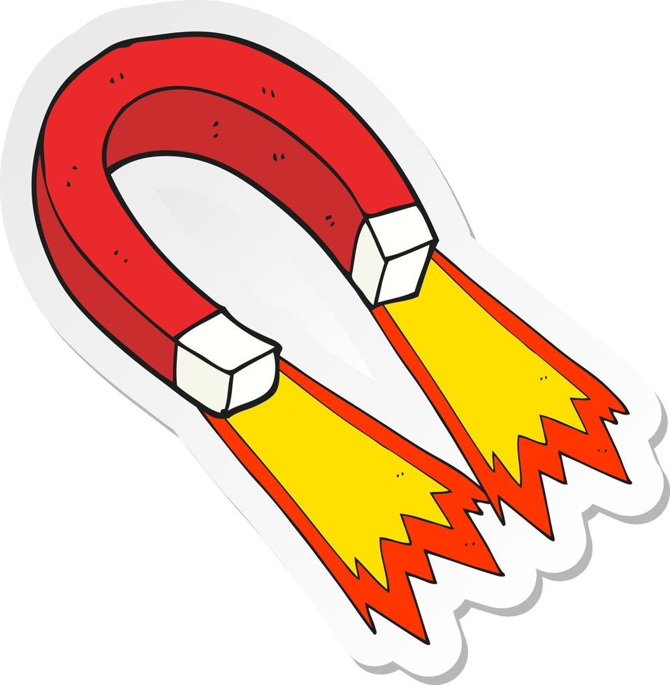 sticker of a cartoon magnet vector