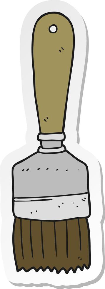 sticker of a cartoon paint brush vector