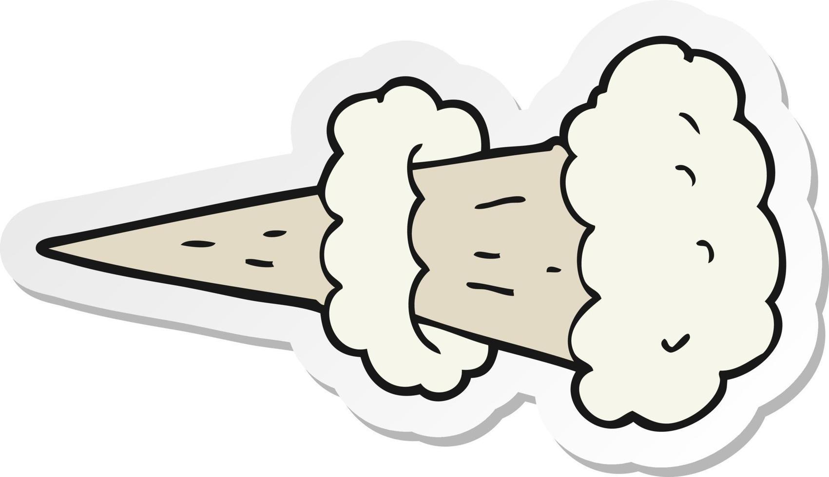 sticker of a cartoon smoke explosion vector