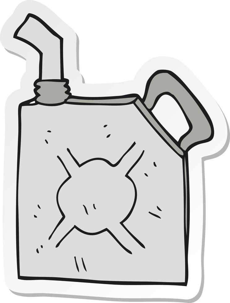 sticker of a cartoon fuel can vector