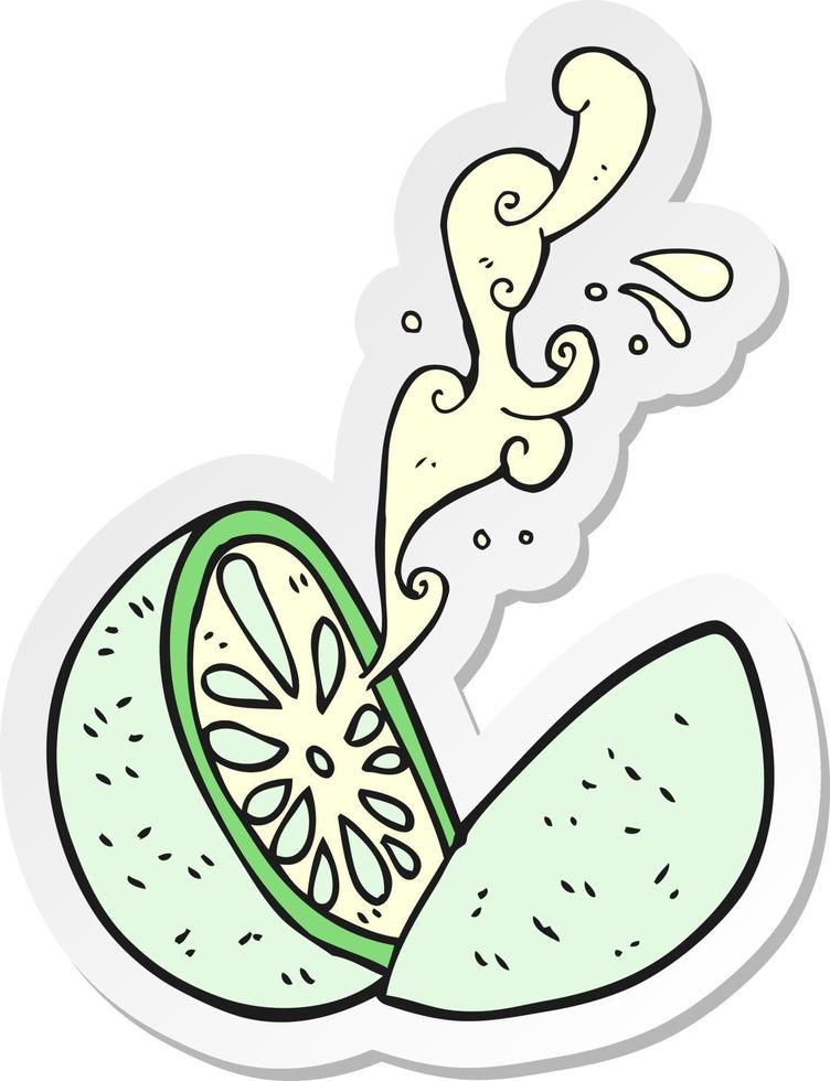 sticker of a cartoon melon vector