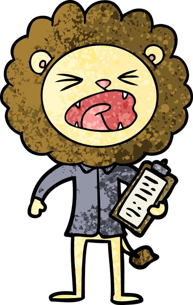 cartoon lion salesman vector