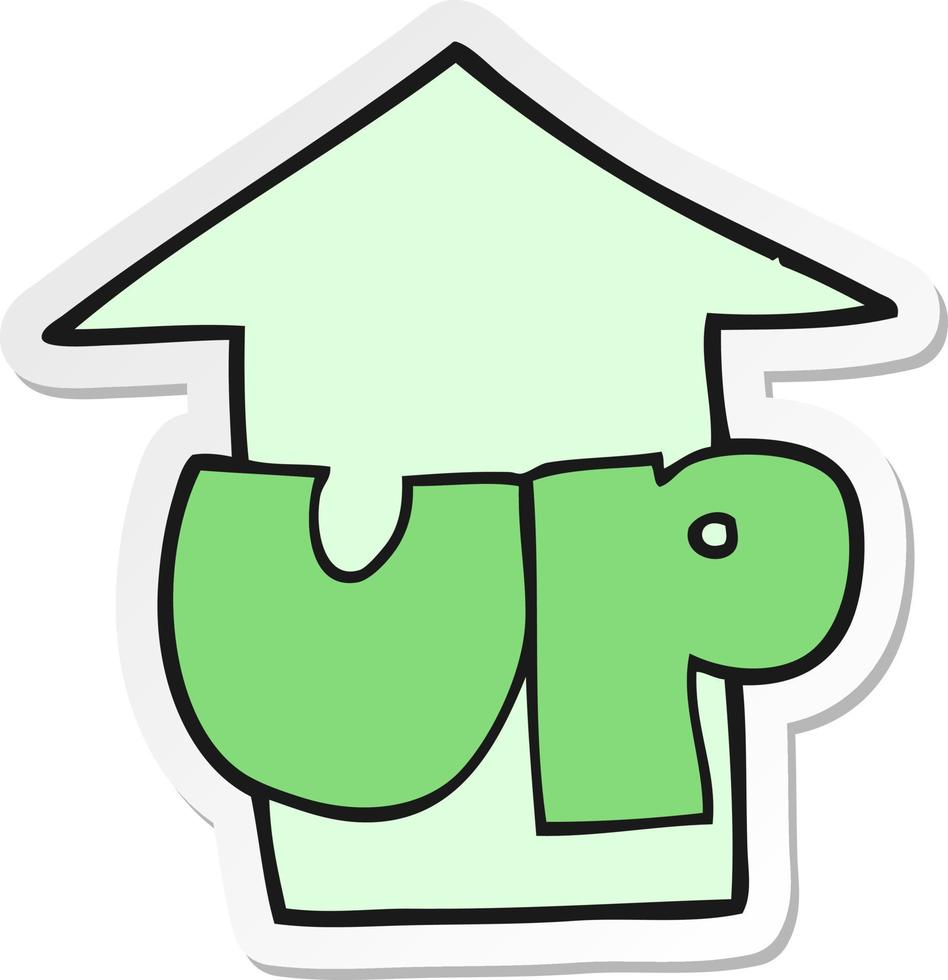sticker of a cartoon up symbol vector