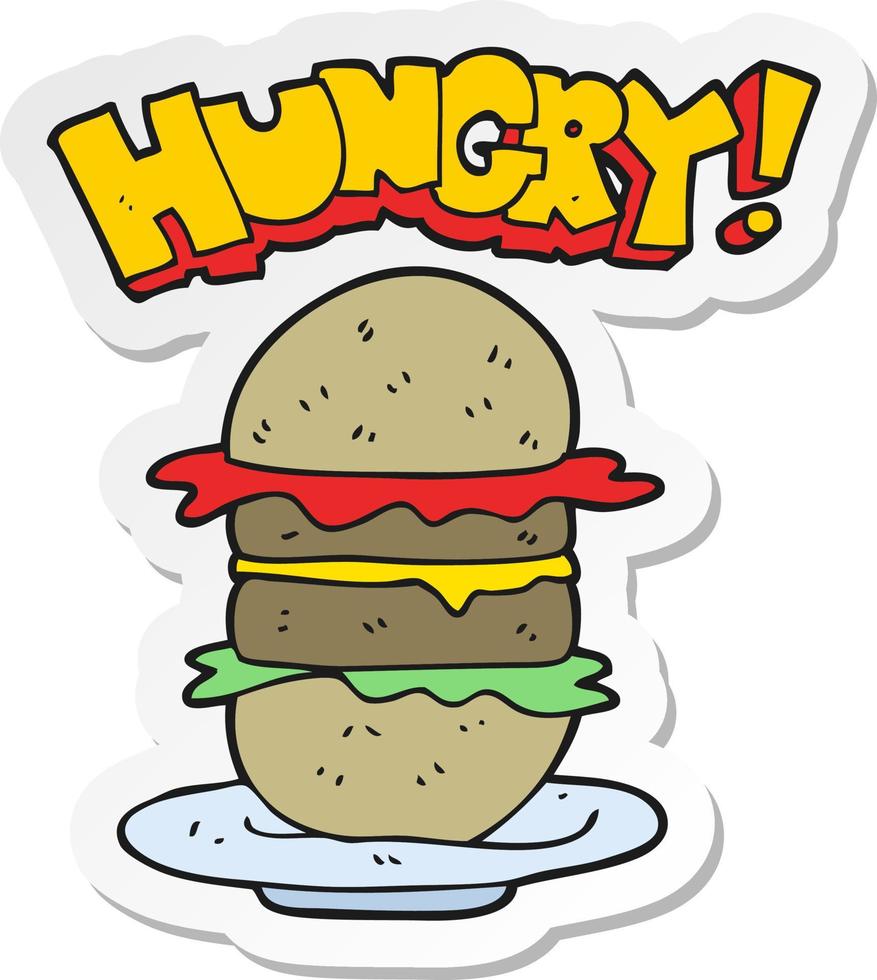 sticker of a cartoon burger vector