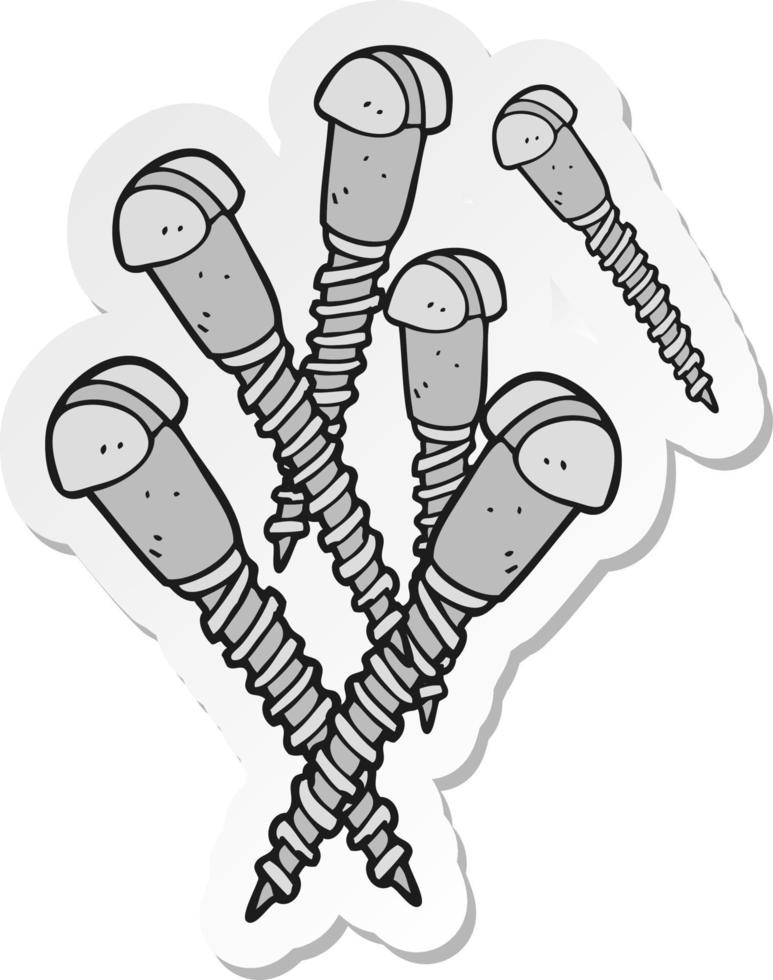 sticker of a cartoon screws vector